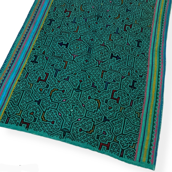 Peruvian Shipibo Long Hand Embroidered Tapestry - Picture 1 of 3